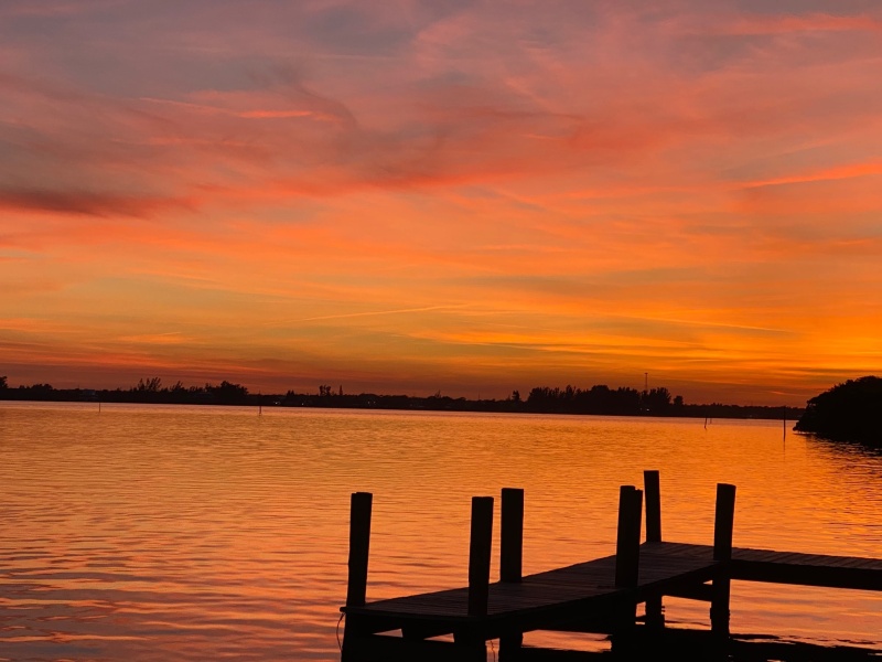Sunset from the dock. Jonathan and his brother Robert could not have been nicer. The highlight stop of our trip!