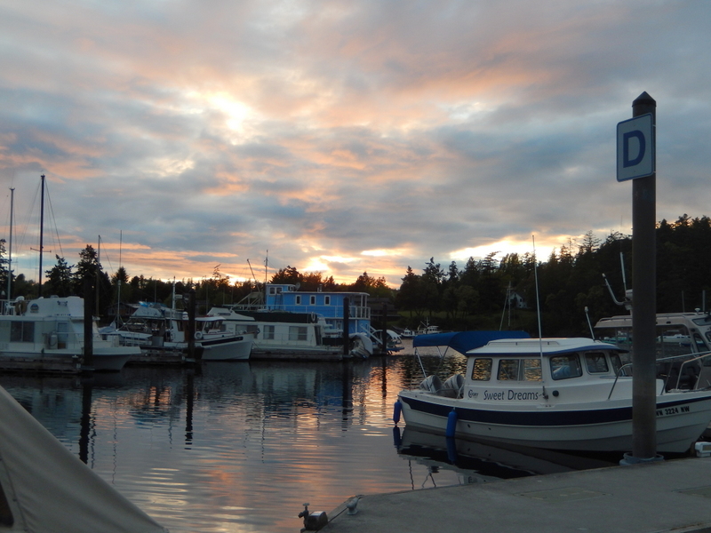 Sunset in Friday Harbor Marina;
see Sweet Dreams on the right