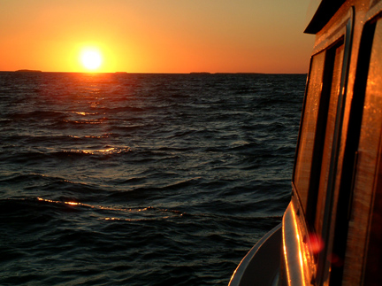 Sunset off Shell Key on a mooring
