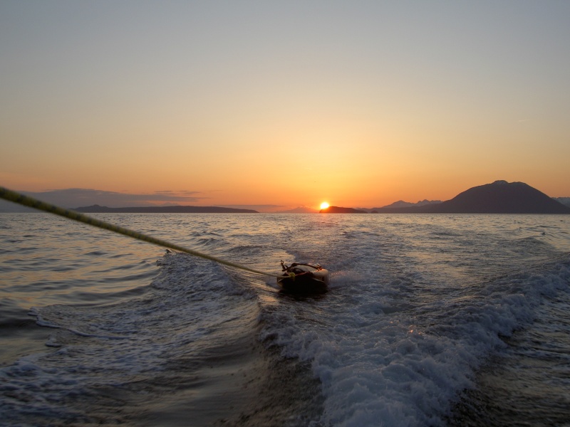 sunset on icy strait