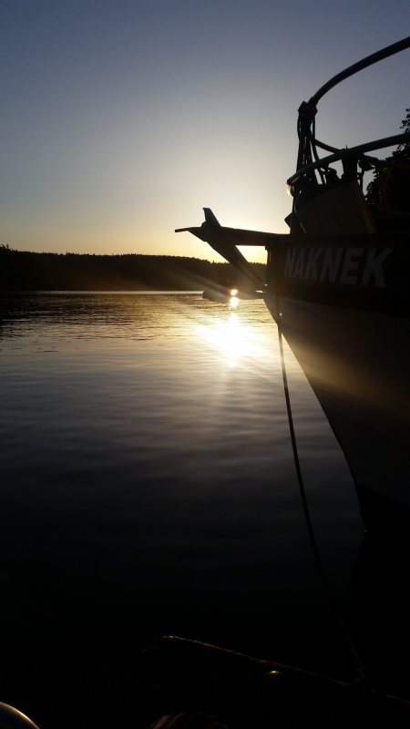 Sunset on the bow.