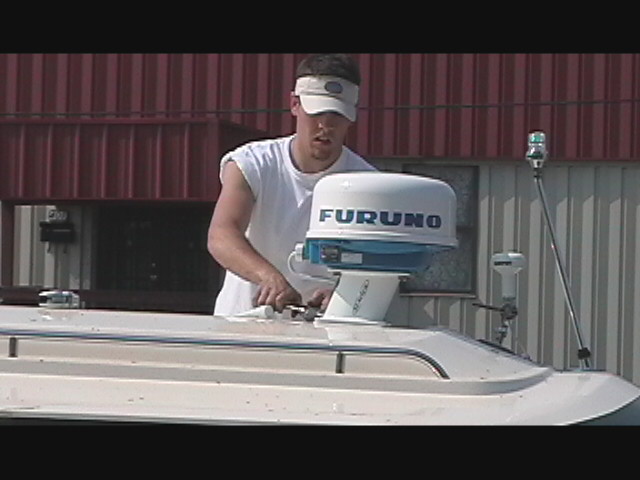 (Swee Pea) 
Bolting down the radome.