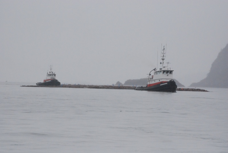 Swinomish and Rosario Tugboats at the mouth of Deception Pass, Whidbey Island, WA
