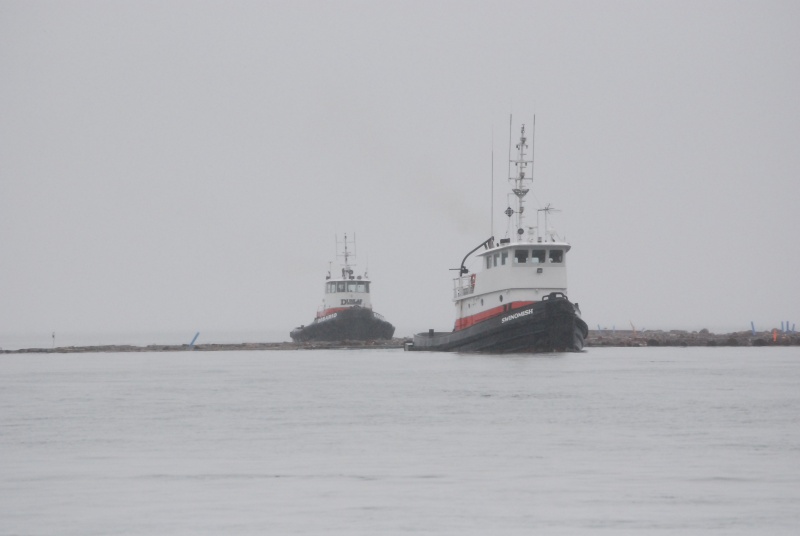 Swinomish and Rosario Tugboats at the mouth of Deception Pass, Whidbey Island, WA