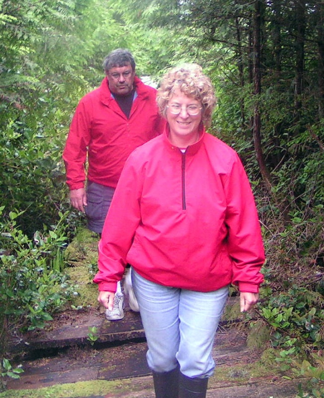 Sylvia Hacking and Jim Browning on Boardwalk at Ivory Island 6-14-06