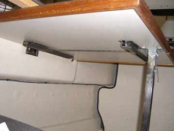 Table open, supported with hardware found at www.rockler.com
