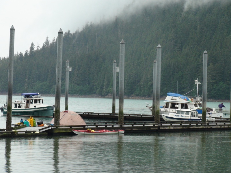 Taku Harbor.  All that stuff and two people on one kayak headed to Price Rupert.