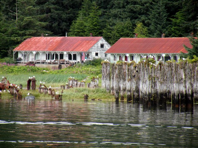 Taku Harbor cannery ruins & private buildings
