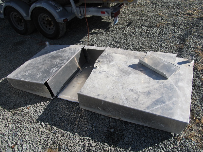Tank after being cut out. Two baffles in the tank.
