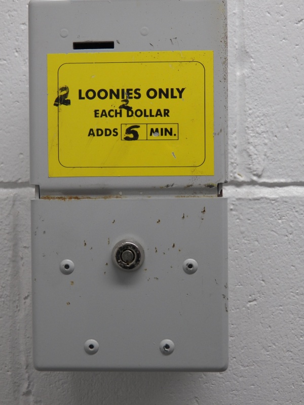 That's $1 per person and the bathroom heater comes on at the same time.  What a bargain.