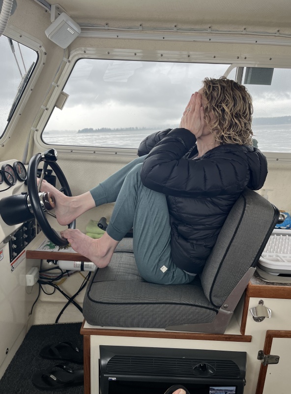The Admiral at the helm.