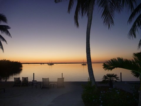 The beach area just after sunset