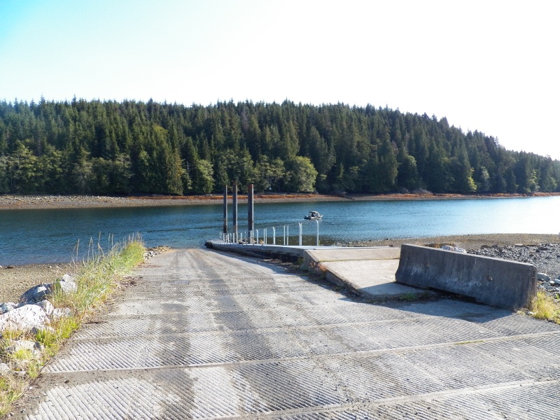 The boat launch at Moresby Camp in Cumshewa Inlet.