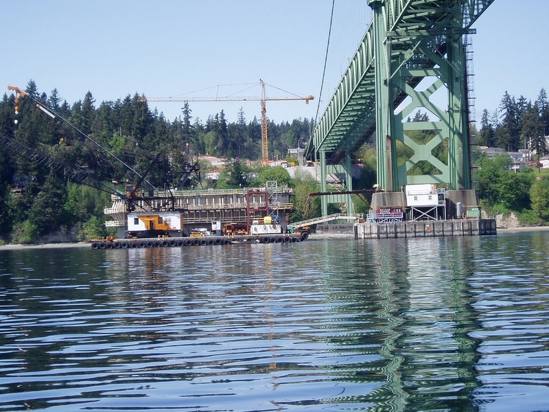 The building of the new Tacoma Narrows Bridge