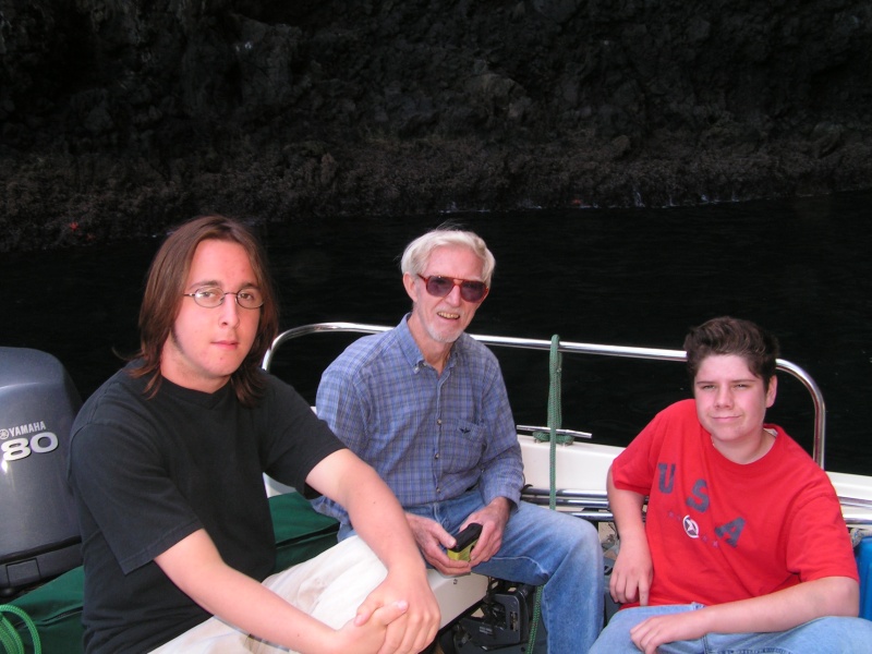 The crew: My friend Ron (center), his grandson Simon (left) and my son Miles (right).