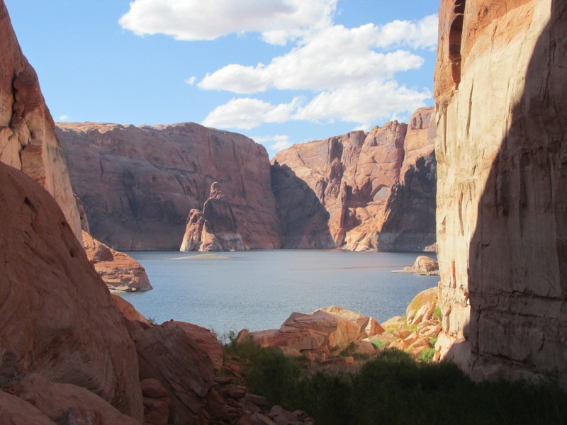 The famous Hole in the Rock where some pioneers came down and crossed the Green River before Lake Powell was here