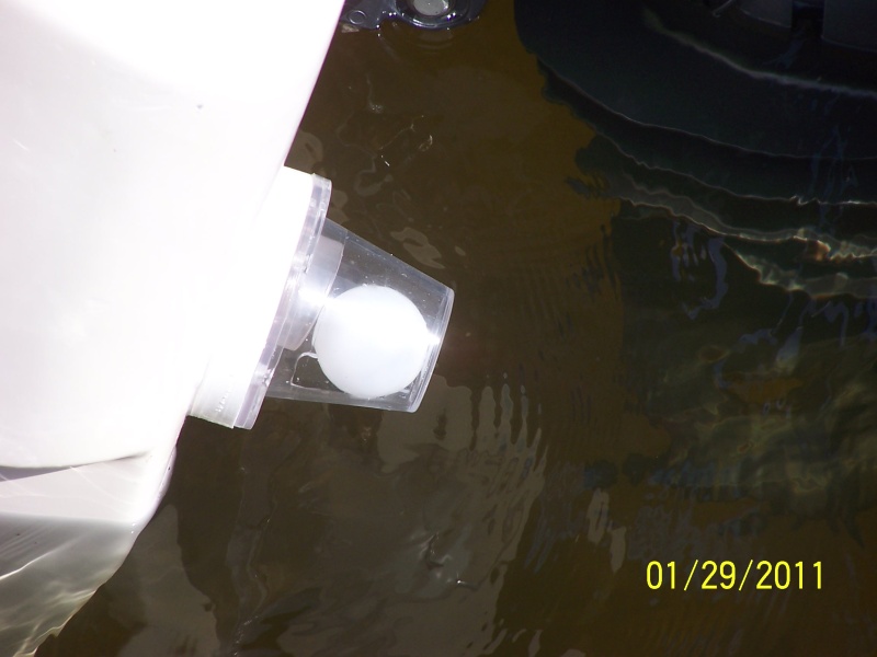 The finial product sitting in the water.