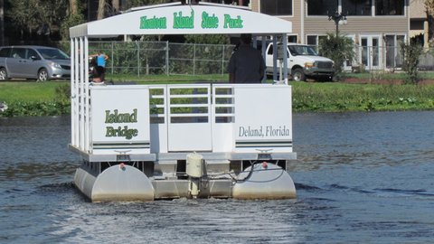 The free passenger ferry to the Island. Trucks left here for quick access to your land yacht