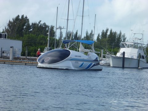 The front of the glass bottom boat