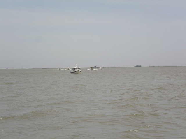 The group leaving Rio Vista for the Duck Club