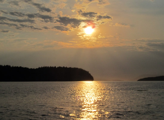 The last sunset whale watch cruise of the season