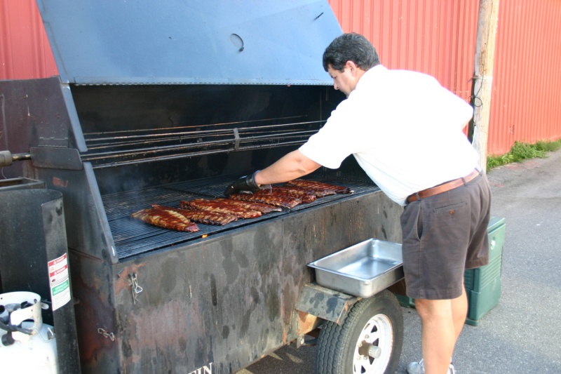 The Master griller doing ribs for the party Sat night. He\'s also a local favorite.