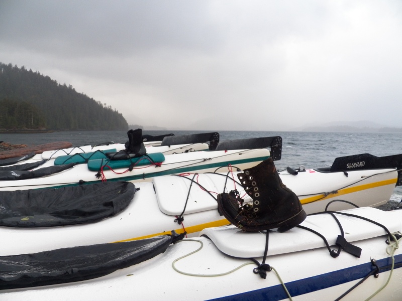 The next day it cleared up enough for a treasure hunt, but the seas were still too big to leave camp.