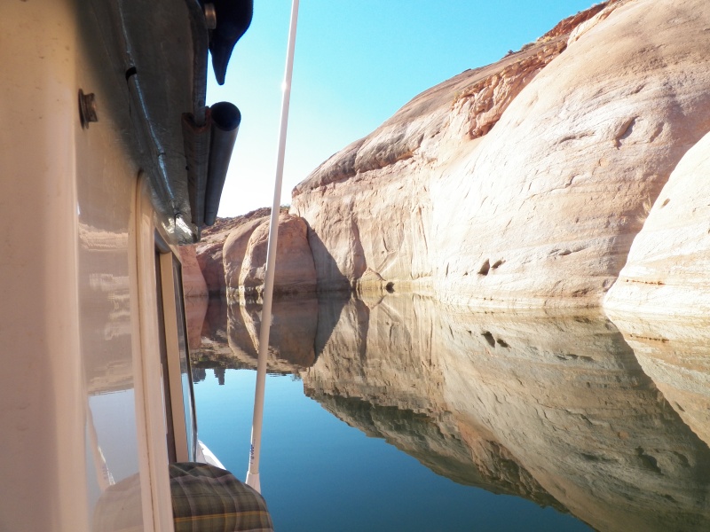 The perfectly flat water can be a little disorienting.