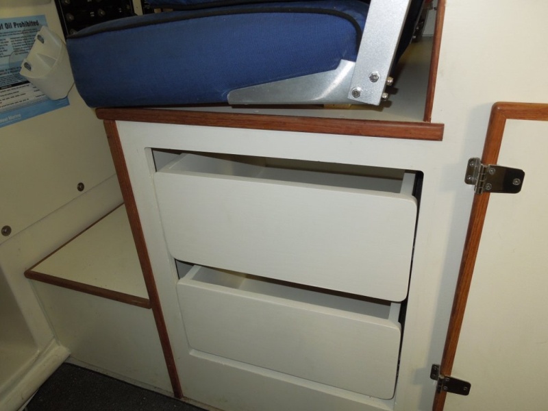 The slides used have a soft close feature that holds the drawers closed and prevents them from slamming shut.