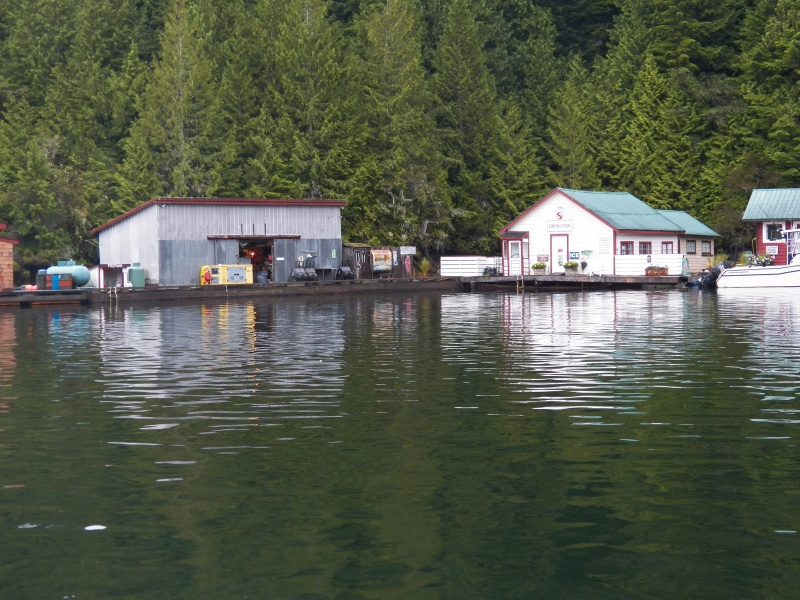 The store and fuel dock at Sullivan Bay.  It had been a downpour a few minutes earlier.