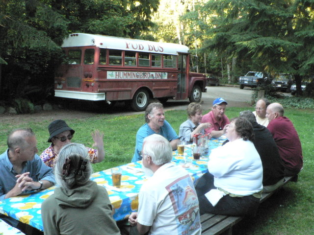 The storied "Hippie Bus" at Hummingbird Pub