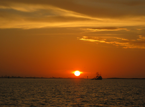 The sun is up