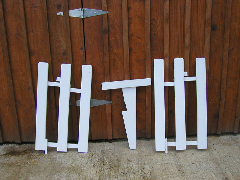 The three separate pieces of the sun deck.