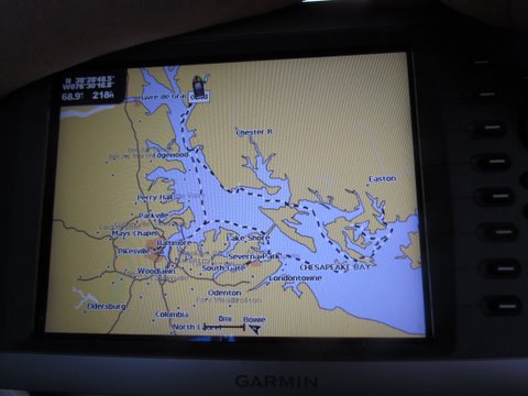 The track of our trip of the Northern Chesapeake bay