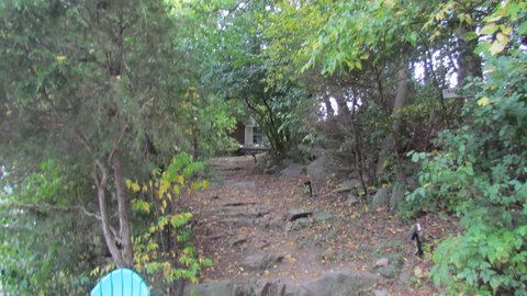 The trail up to the boat shop and boat storage area. The handle some large boats here.