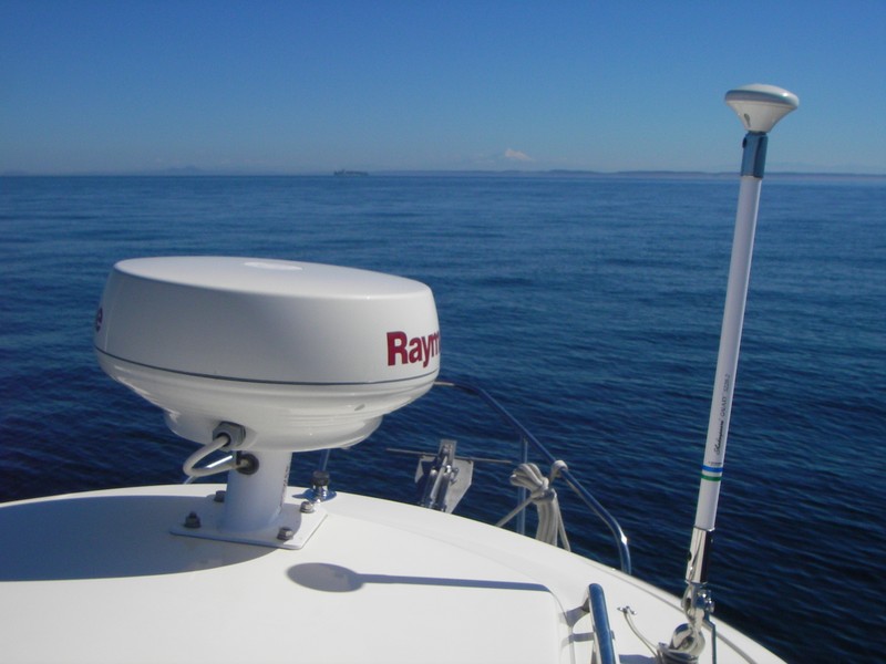 The "Upstairs View" from SleepyC, Mt Baker on the horizon and a freighter 6 Miles out