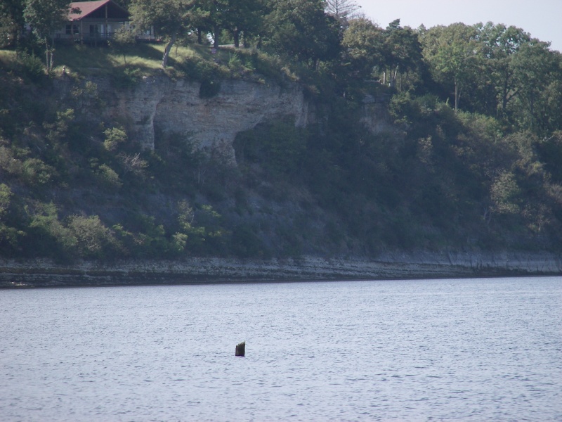 The water's actually 35 foot deep where that log is sticking up!