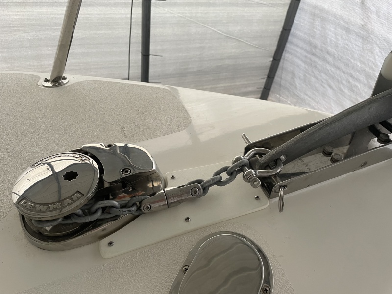 there was a section of gelcoat  between roller and windlass that needed protection from chain run