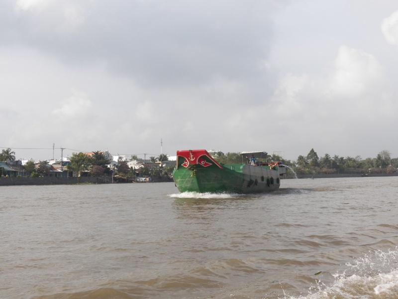 There were lots of large cargo ships with removable canopies to allow them to go further up river under lower bridges.