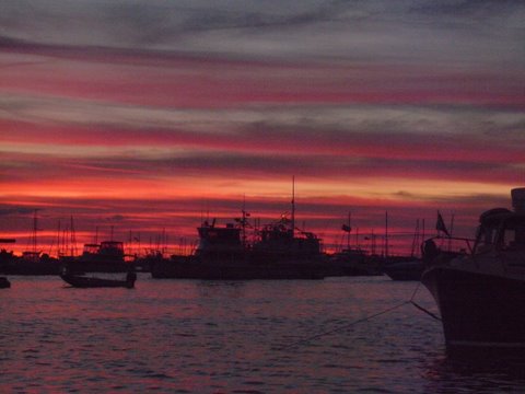 These three pictures are one of the prettiest sunsets I have seen lately. Sunsets seemed to be prettier whhen you are hanging on the hook