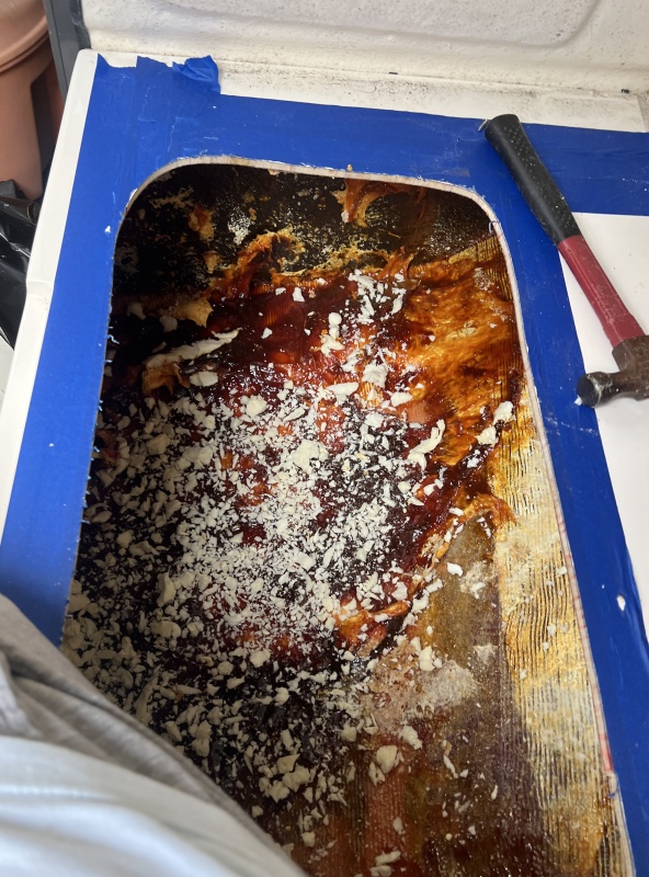 THICK super sticky resin stuff coating entire hull
