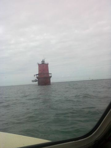 Thimble Shoals light, just outside Hampton Roads in the bay