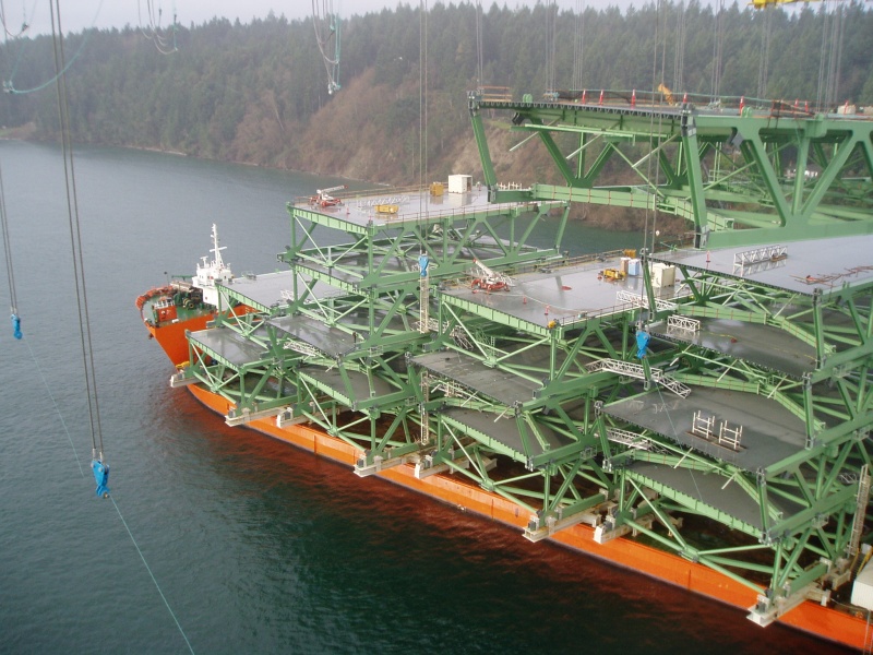 Third and last load of deck sections