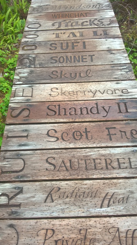 This high-brow graffiti is new.  The boardwalk is due to be torn out and replaced this year, but I'm sure the classy vandals will return.
