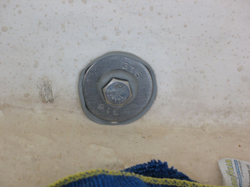 This is the inside of the plug.  It was in place for a couple of weeks and quite a bit of rain (which I bailed/pumped out, but which did get up over the plug at times).  I felt pretty good about it but still had my fingers crossed when I removed it - the inside was bone dry and there was no sign of any water penetration whatsoever. Whew!