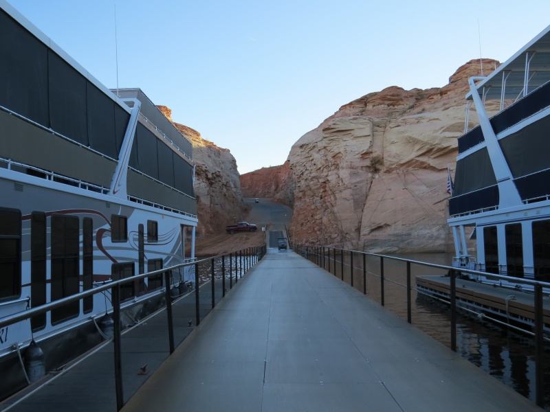This was the boat ramp at Antelope Point, but now it is the only land access for the marina.