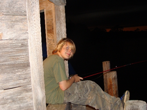 This youn man caught a nice Striper..