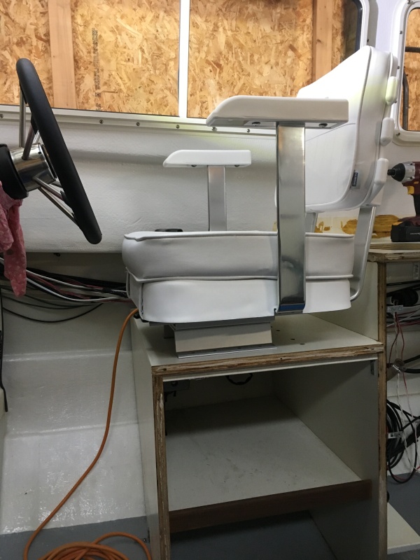 Throttles and ignition have to move forward 6 inches, need to drop the chair base about 6 inches and 2 more inches clearance aft of the chair.