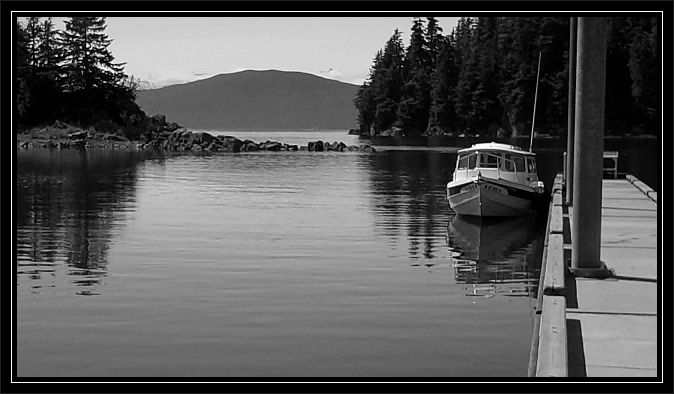 Tied up in Amalga harbor, Juneau.