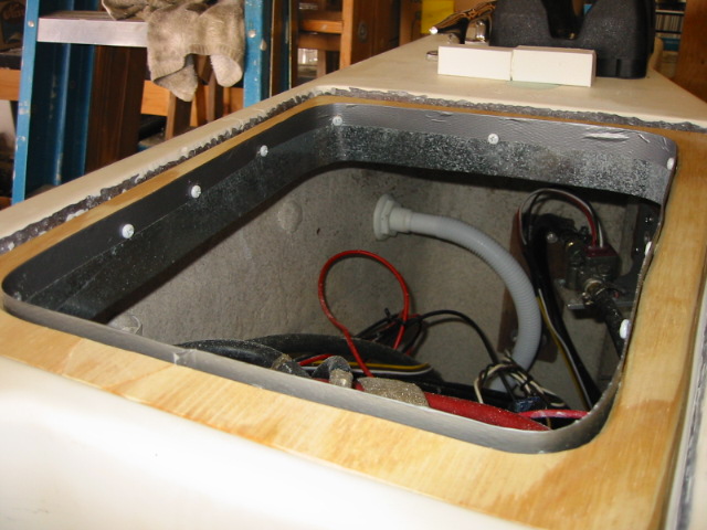 tin lip prior to glassing operation.  Lip covered with duct tape to ease release once glassed